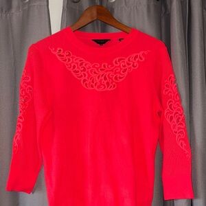 Ted Baker London Neon Pink Sweater with Cutout Design